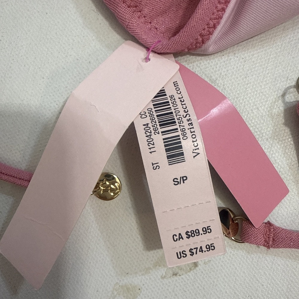 Victoria's Secret Swim Halter One-Piece Swimsuit Shine Sexy Pink Size Small - Picture 8 of 9